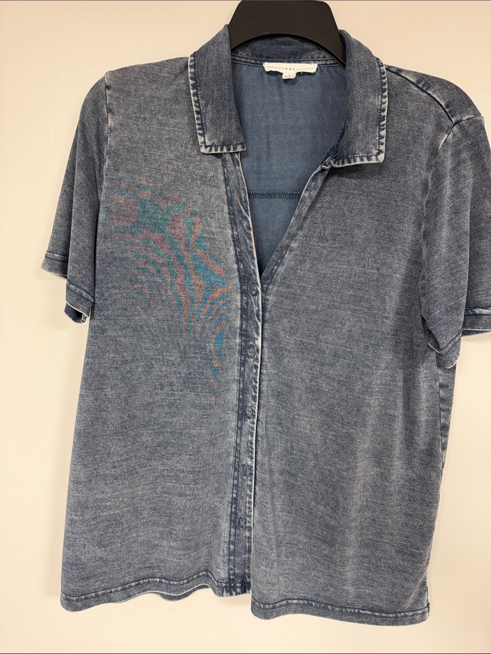 Jane + Delancy Super Soft Chambray Button Front Casual Shirt L